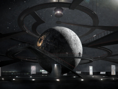 Concept art of a space dome from Wolfenstein: The New Order