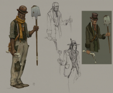 Character concept art from Red Dead Redemption by Hethe Srodawa
