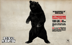 Wallpaper with concept art of Grizzaly Bear from Red Dead Redemption