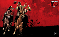 Wallpaper with concept art of Horse Racing from Red Dead Redemption