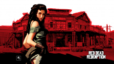 Wallpaper with concept art of Scarlet Lady from Red Dead Redemption