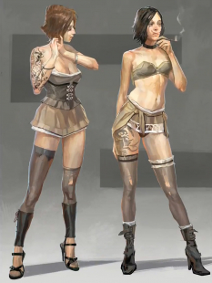 Pleasure House Girls concept art from Dishonored