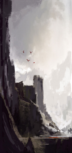 Coastal Cliffs concept art from Dishonored