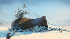 Whaling Ship In Ice concept art from Dishonored
