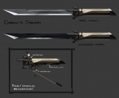 Corvo's Sword concept art from Dishonored