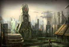 World concept art from Starcraft II by Peter Lee