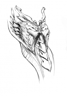 Hydralisk Chest Carapace concept art from Starcraft II