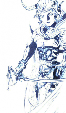 Warrior Of Light concept art from Final Fantasy by Yoshitaka Amano
