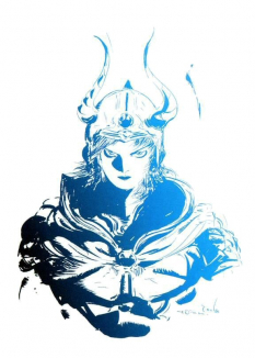 Warrior Of Light concept art from Final Fantasy by Yoshitaka Amano