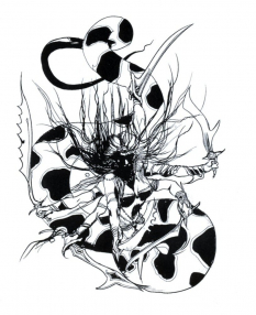 Marilith concept art from Final Fantasy by Yoshitaka Amano