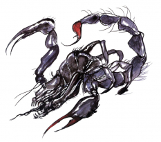 Scorpion concept art from Final Fantasy by Yoshitaka Amano