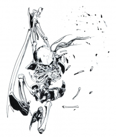 Skeleton concept art from Final Fantasy by Yoshitaka Amano