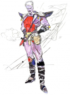 Cid concept art from Final Fantasy II by Yoshitaka Amano