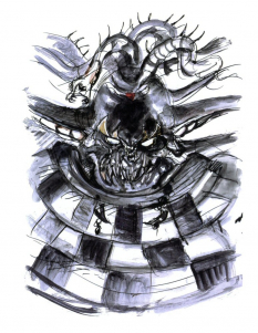 The Emperor concept art from Final Fantasy II by Yoshitaka Amano