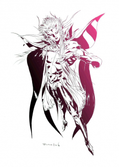 The Emperor concept art from Final Fantasy II by Yoshitaka Amano