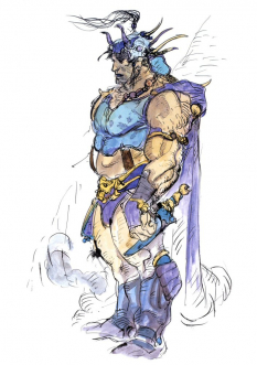 Guy concept art from Final Fantasy II by Yoshitaka Amano
