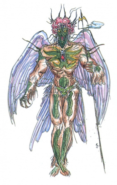Astaroth concept art from Final Fantasy II by Yoshitaka Amano