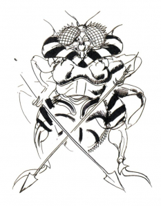 Beelzebub Sketch concept art from Final Fantasy II by Yoshitaka Amano