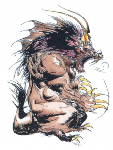 Behemoth  concept art from Final Fantasy II by Yoshitaka Amano