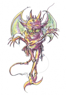 Imp concept art from Final Fantasy II by Yoshitaka Amano