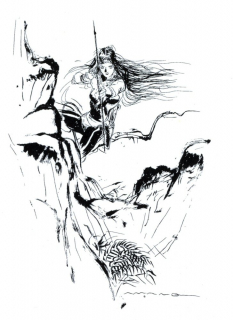 Labyrinth Of Nightmares Illustration concept art from Final Fantasy II by Yoshitaka Amano