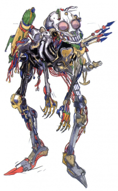 Lugaeborg concept art from Final Fantasy IV by Yoshitaka Amano