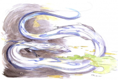 White Dragon concept art from Final Fantasy IV by Yoshitaka Amano