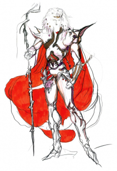 Cecil Harvey concept art from Final Fantasy IV by Yoshitaka Amano