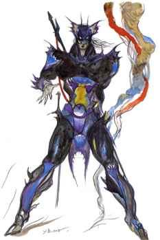 Kain Highwind concept art from Final Fantasy IV by Yoshitaka Amano