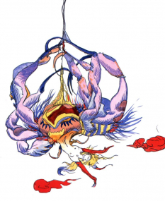 Arachne concept art from Final Fantasy IV by Yoshitaka Amano