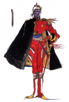 Baron Royal Guard concept art from Final Fantasy IV by Yoshitaka Amano