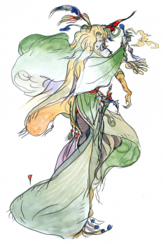 Sorceress concept art from Final Fantasy IV by Yoshitaka Amano