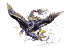 Zu concept art from Final Fantasy IV by Yoshitaka Amano