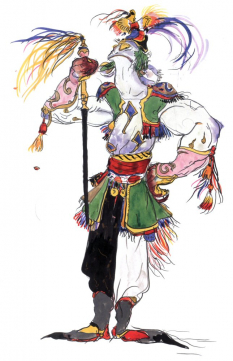 Baigan concept art from Final Fantasy IV by Yoshitaka Amano