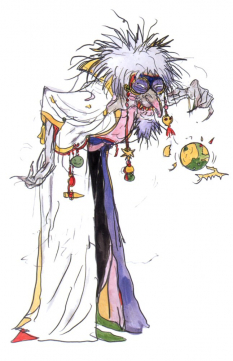 Doctor Lugae concept art from Final Fantasy IV by Yoshitaka Amano