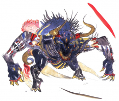 Byblos concept art from Final Fantasy V by Yoshitaka Amano