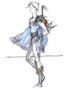 Bartz Klauser concept art from Final Fantasy V by Yoshitaka Amano