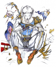 Bartz Klauser concept art from Final Fantasy V by Yoshitaka Amano