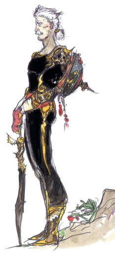 Galuf Halm Baldesion concept art from Final Fantasy V by Yoshitaka Amano
