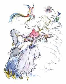 Krile Mayer Baldesion concept art from Final Fantasy V by Yoshitaka Amano
