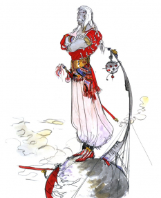 Cid Previa concept art from Final Fantasy V by Yoshitaka Amano