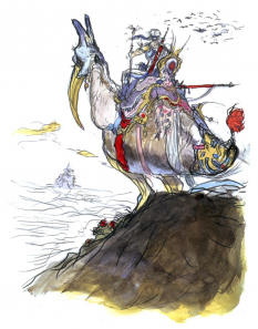 Faraway Journey concept art from Final Fantasy V by Yoshitaka Amano