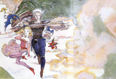 Legend Of The Crystals Pin-Up concept art from Final Fantasy V by Yoshitaka Amano