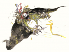 Deathgaze concept art from Final Fantasy VI by Yoshitaka Amano