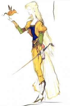 Celes Chere concept art from Final Fantasy VI by Yoshitaka Amano