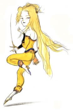 Celes Chere concept art from Final Fantasy VI by Yoshitaka Amano