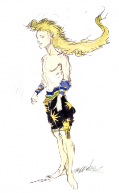 Gau concept art from Final Fantasy VI by Yoshitaka Amano