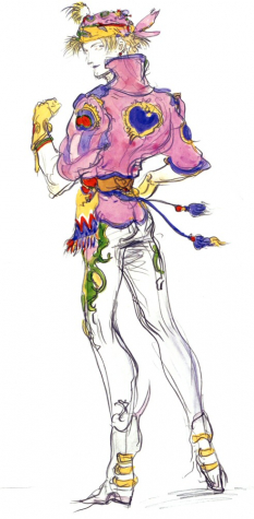 Locke Cole concept art from Final Fantasy VI by Yoshitaka Amano