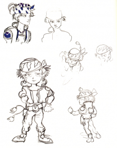 Locke Cole Sketches concept art from Final Fantasy VI by Yoshitaka Amano