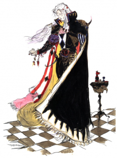 Setzer Gabbiani concept art from Final Fantasy VI by Yoshitaka Amano
